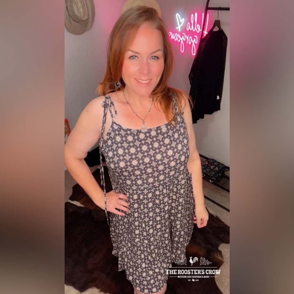 Boho Baby Doll Dress, Charcoal (shirt not included, just for style)